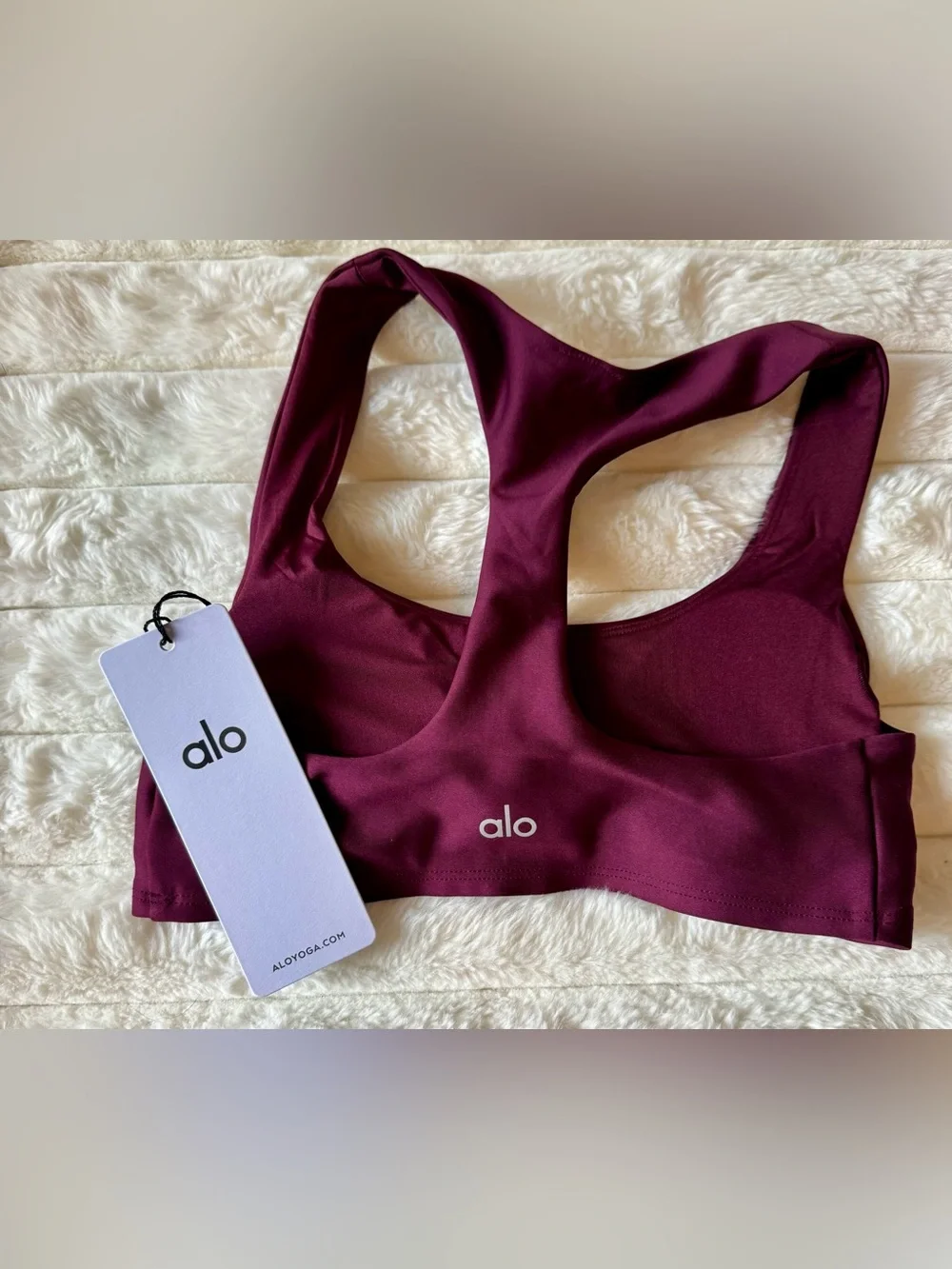 ALO Airlift Advantage Racerback Sports Bra XXS Burgundy Pilates Workout Gym